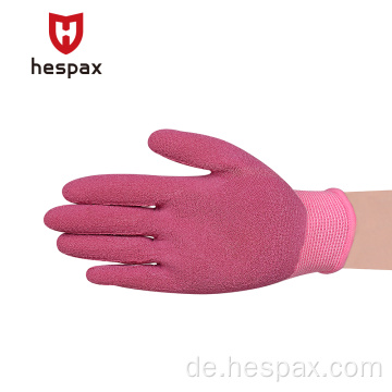 Hespax Frauen Crinkle Latex palmenbeschichtete Gartenhandschuhe krinkeln